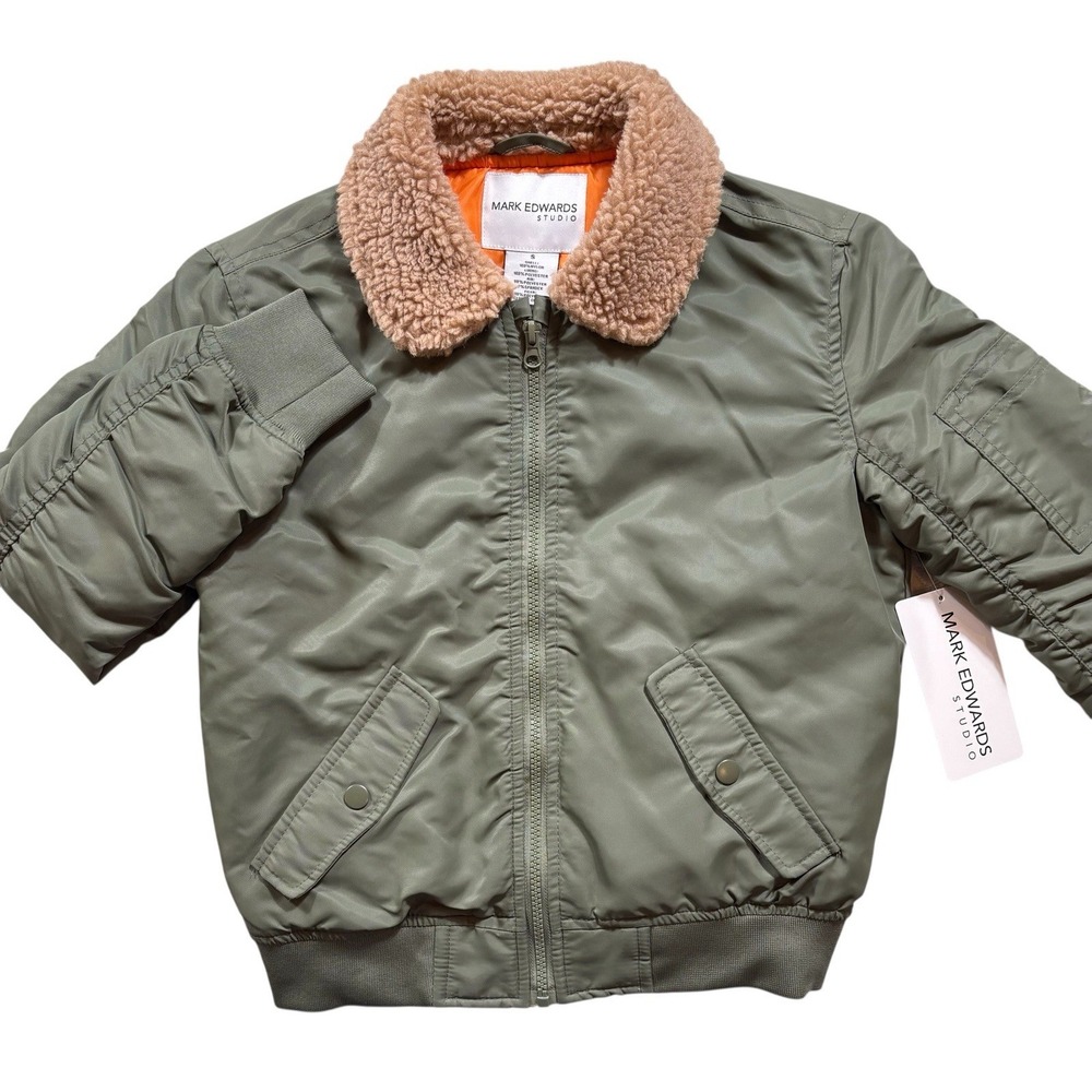 Mark Edward's Children's Bomber Jacket Size Small Olive Green NWT - 899
